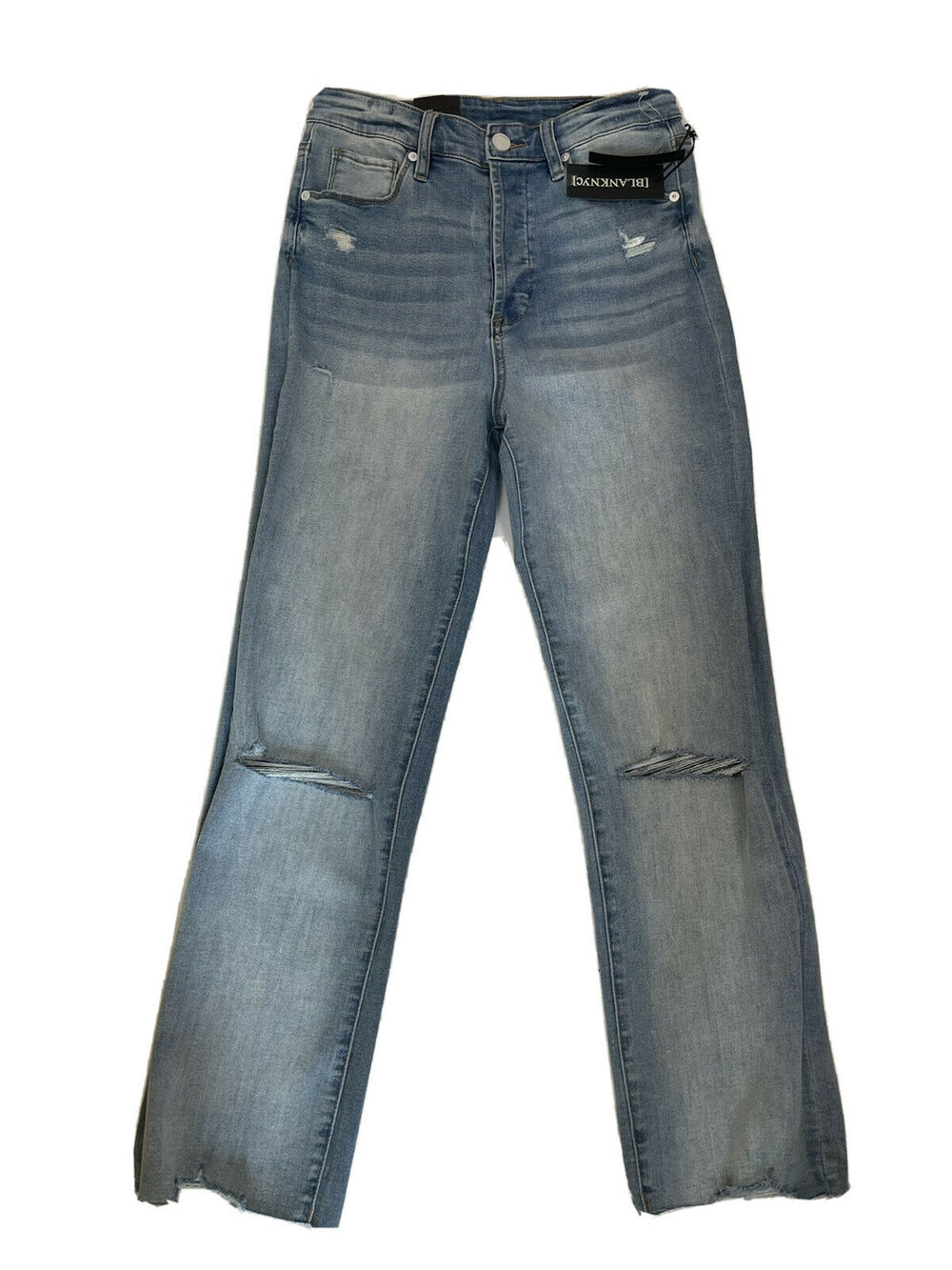 Blank NYC The Baxter Ribcage High Rise Fit Straight Leg Distressed Jeans Size 28